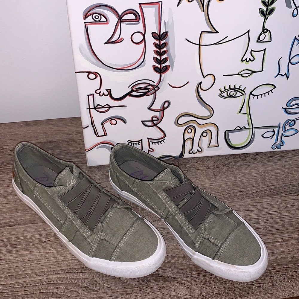 Olive Green Slip on Shoes
